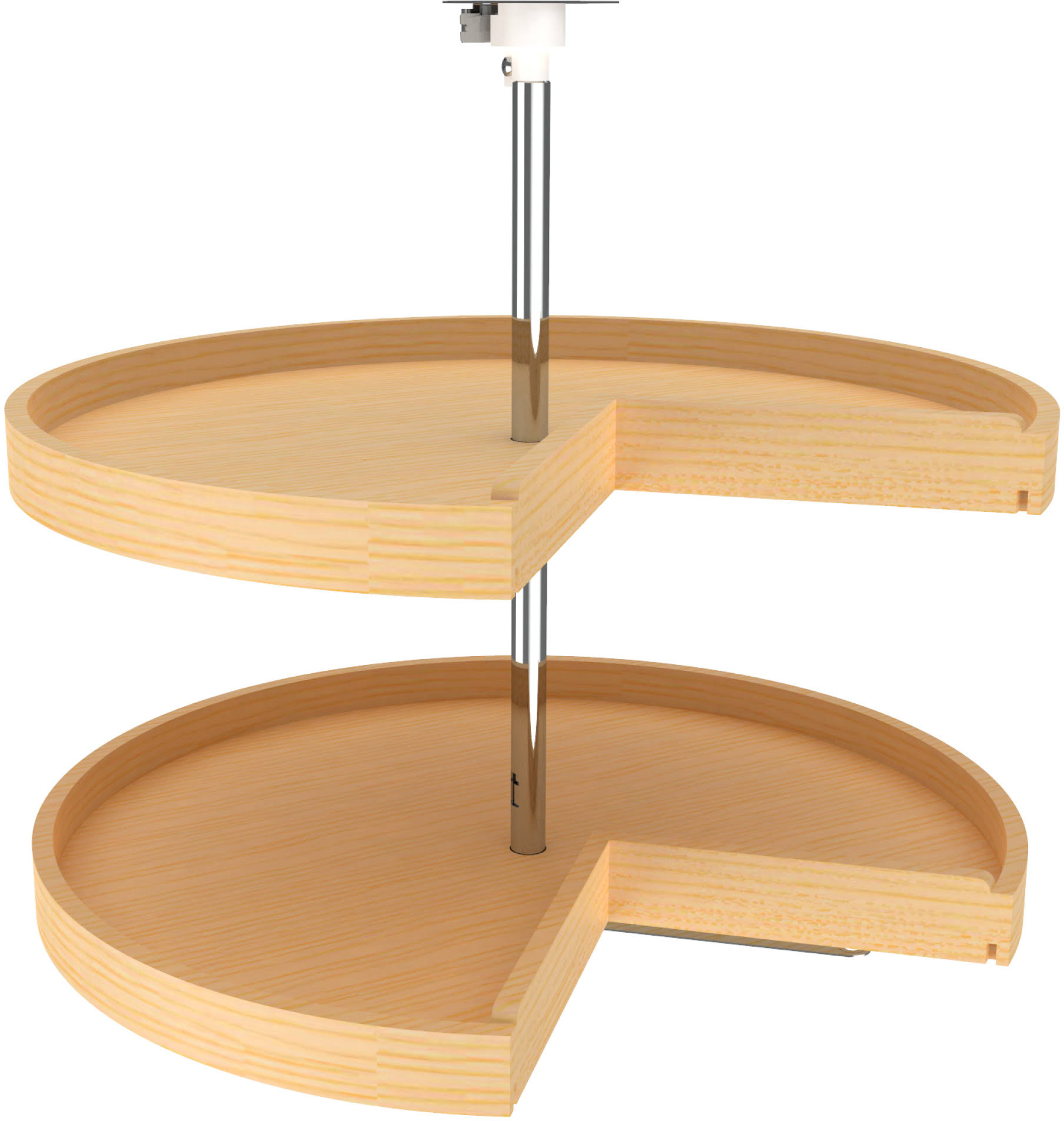 Rev-A-Shelf - LD-4BW-942-28-1 - 28x22 Banded Wood Pie-Cut Lazy Susan 2-Shelf