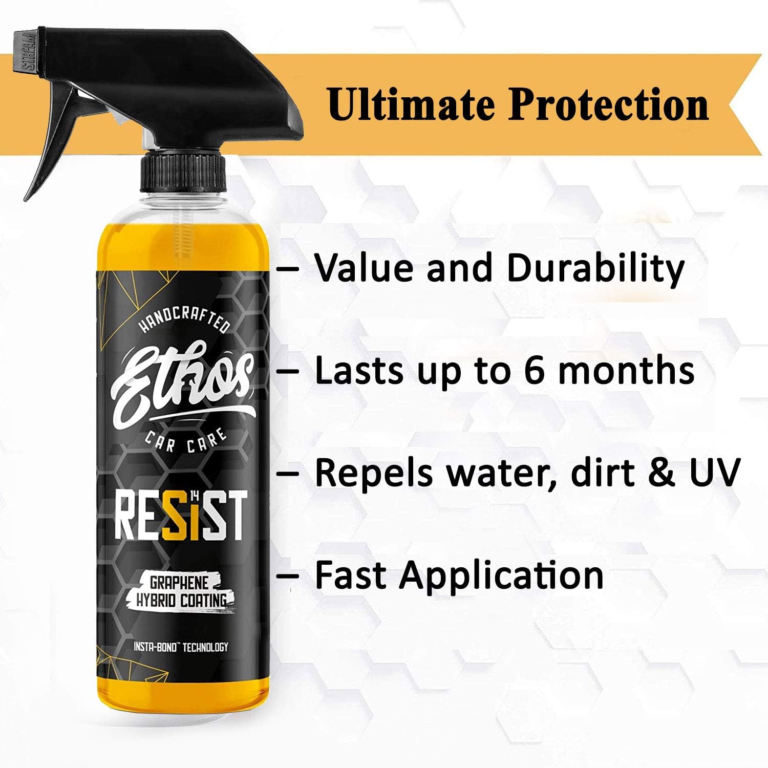 Ethos Resist - UV Ceramic Coating for Cars - Reduces Water Spotting - Enhances Coatings - Graphene Ceramic Coating Protection for Car, Boat, RV, Truck