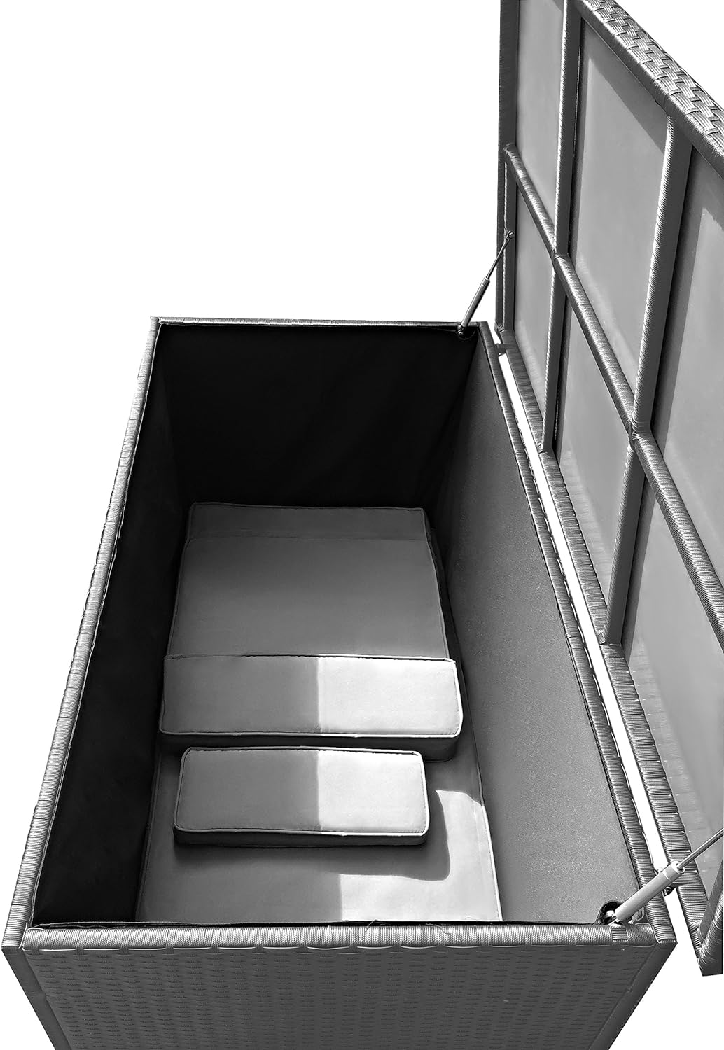 RS Trade 'Sienna' 650L poly-rattan garden cushion box