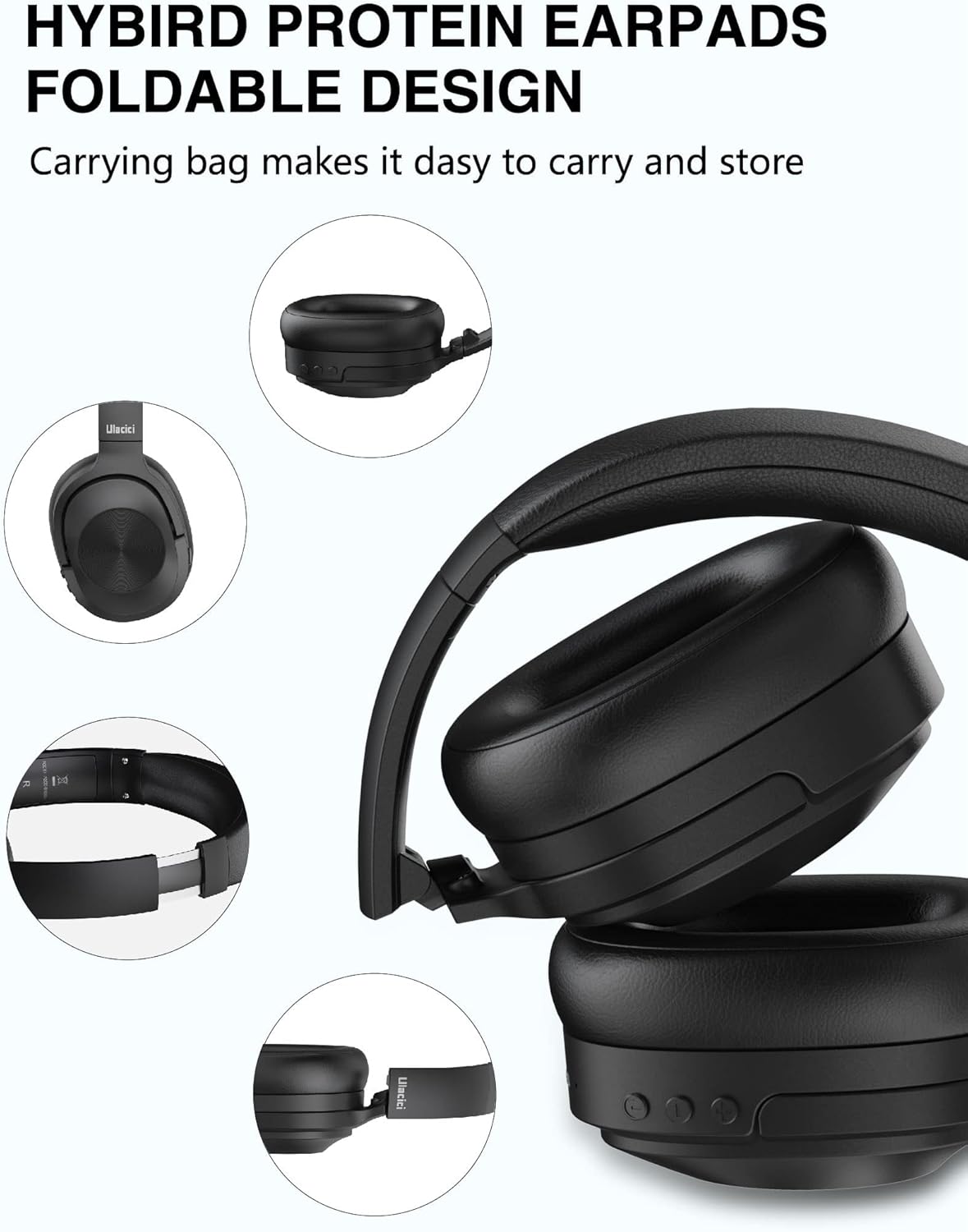 Active Noise Cancelling Headphones,Wireless Bluetooth Headphones Built-in Mic 30 Hours Playtime Wireless Noise Cancelling Headphone 3D Low Bass Tone Fast Charge for Cellphone/Work/Gym/TravelComputers
