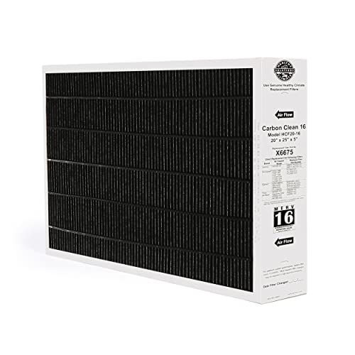 Lennox X6675 20x25x5 Air Filter, Merv 16 Carbon Clean Home Furnace Filter for HVAC system with Wholesalehome Cleaning Cloth Variation