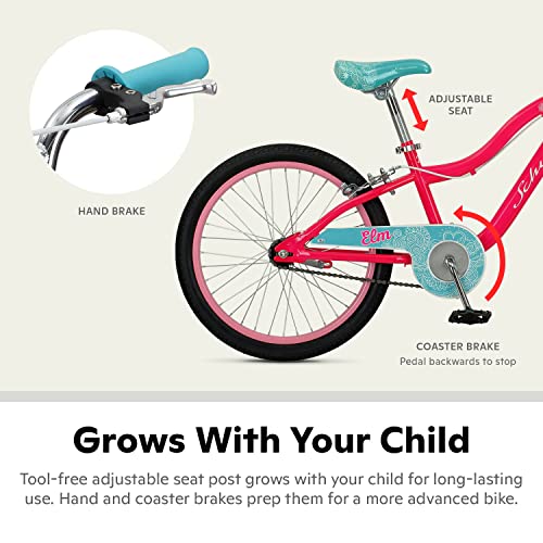 Schwinn Koen & Elm BMX Style Kids Bike 20-Inch Wheels, Chain Guard & Kickstand Included, Basket or Number Plate, Boys and Girls Age 7-13 Year Old, Rider Height 48-60 Inch, No Training Wheels Included