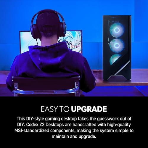MSI Codex Z2 Gaming Desktop: AMD R7-8700F, GeForce RTX 5070, 32GB DDR5, 2TB m.2 NVMe SSD, USB Type-C, VR-Ready, Windows 11 Home : A8NVP-436US