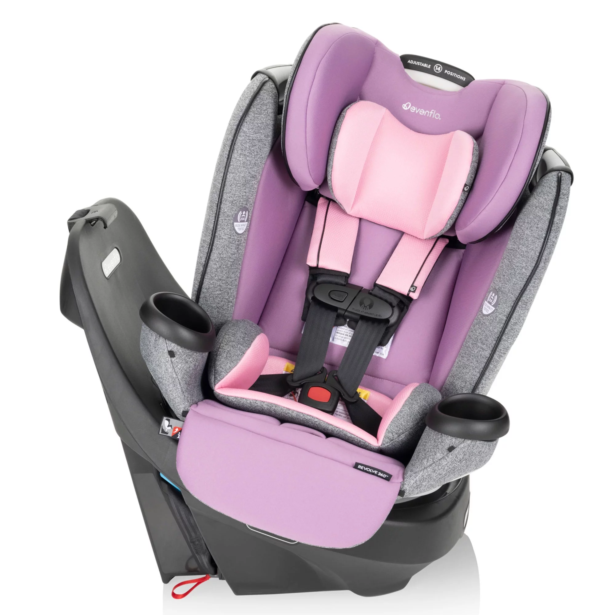 Evenflo GOLD Revolve360 Rotational All-In-One Convertible Baby Car Seat (Opal Pink)