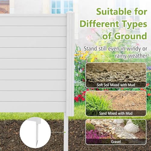 48" W X 48" H Privacy Screen, Privacy Fence Panels, Air Conditioner Fence Pool Equipment Enclosure trash can hider outdoor, Privacy Fence Kit, for Outside Vinyl Privacy Fence for Yard, 2 Panels (Colo