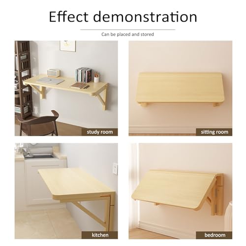 Wall Mounted Folding Desk,Floating Desk,Wall Mounted Desk,Wall Mounted Dining Table,Wall Desk,Mounted Desk for Small Spaces,Solid Wood Hideaway Dining Table,Wall Mounted Desk Folding ( Size : 100*50CM