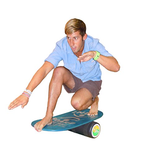 INDO BOARD Rocker Balance Board Package - 5 Color Choices - Improve Balance, Comes with 33" X 16" Non-Slip Deck 6.5" Roller and 14" INDOFLO Cushion