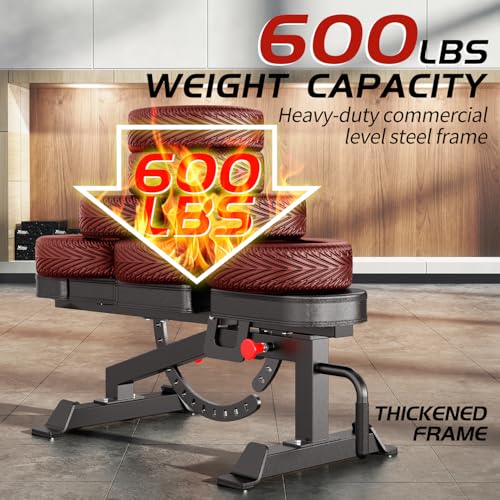 600LB Weight Training Bench, Adjustable Weight Bench for Total Body Workout, Stable Exercise Bench for Home Gym Strength Training,Incline Flat Decline Sit Up Bench for Full Body Fitness