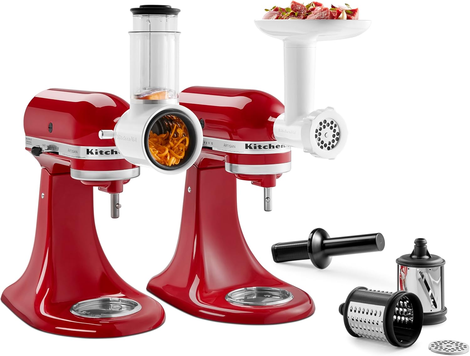 KitchenAid® Food Grinder + Fresh Prep Slicer/Shredder Attachment Bundle, White & Ice Cream Maker Attachment Stand Mixer, 2 Quart, White
