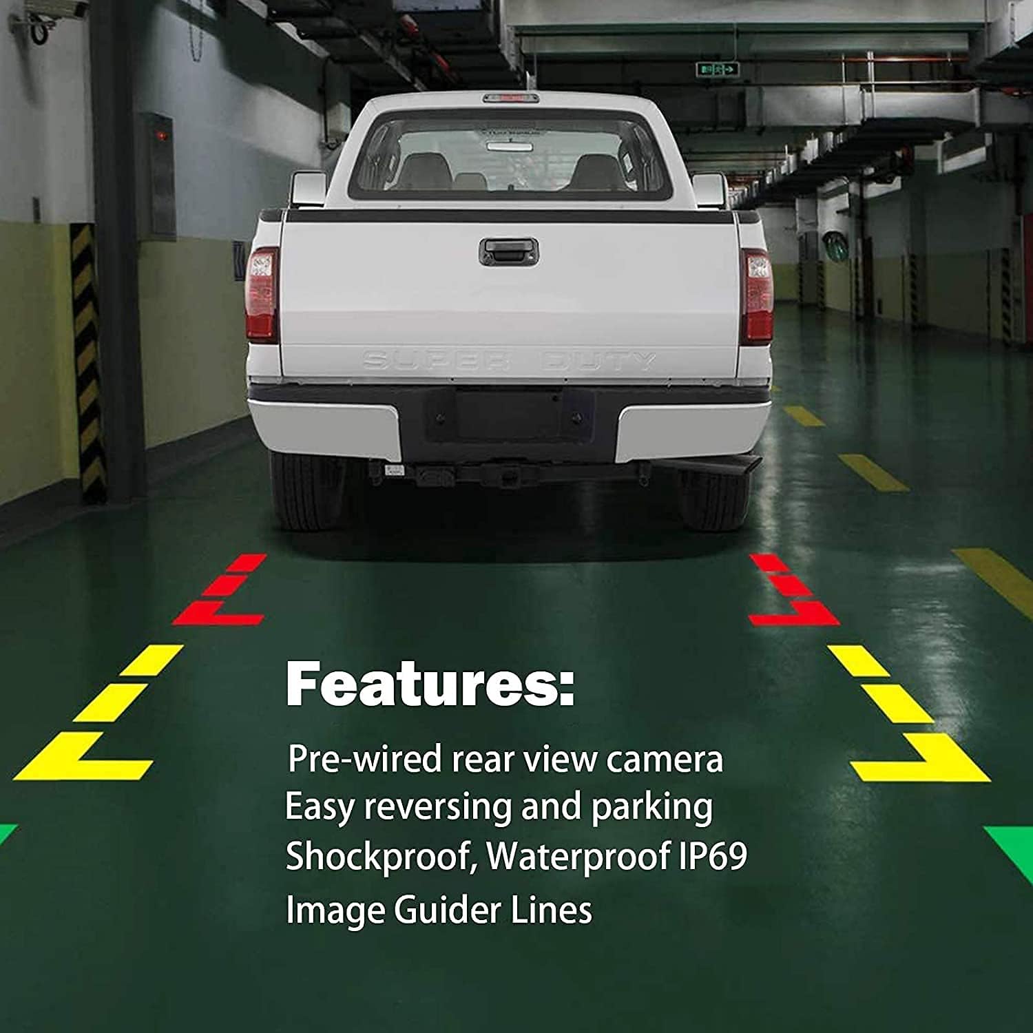 Backup Camera Compatible with Ford - F150 F250 F350 F450 F550 Reverse Camera ,Tailgate Handle Car Rear View Camera