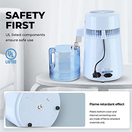 fomos DENTAL 1 Gallon Water Distiller, 4L 304 Stainless Steel Home Countertop Water Distiller