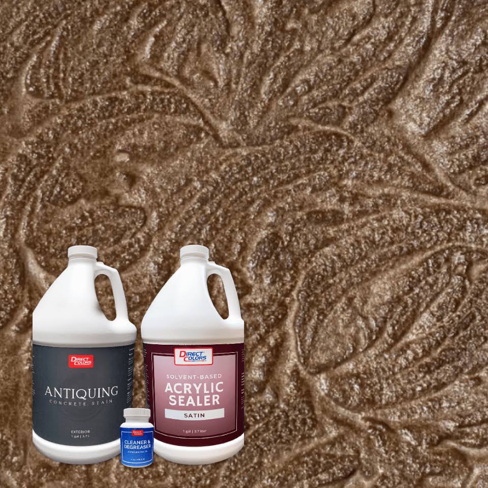 Antiquing Concrete Stain u0026 Seal Kit Color Maple