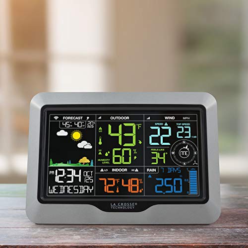 La Crosse Technology Professional Smart Wi-Fi Weather Station with Remote Monitoring (400 Foot Range), Wind and Rain Gauges, Temperature and Humidity Sensors, and Forecasting - V42-PRO-INT