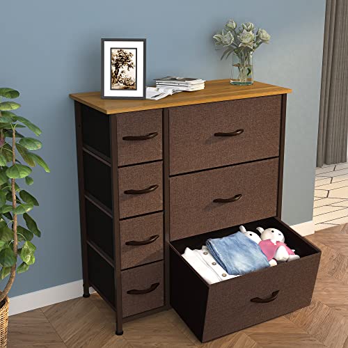 YITAHOME Dresser with 7 Drawers & 5 Drawer Dresser - Fabric Storage Tower, Organizer Unit for Bedroom, Living Room, Hallway, Closets & Nursery - Sturdy Steel Frame, Wooden Top & Easy Pull Fabric Bins
