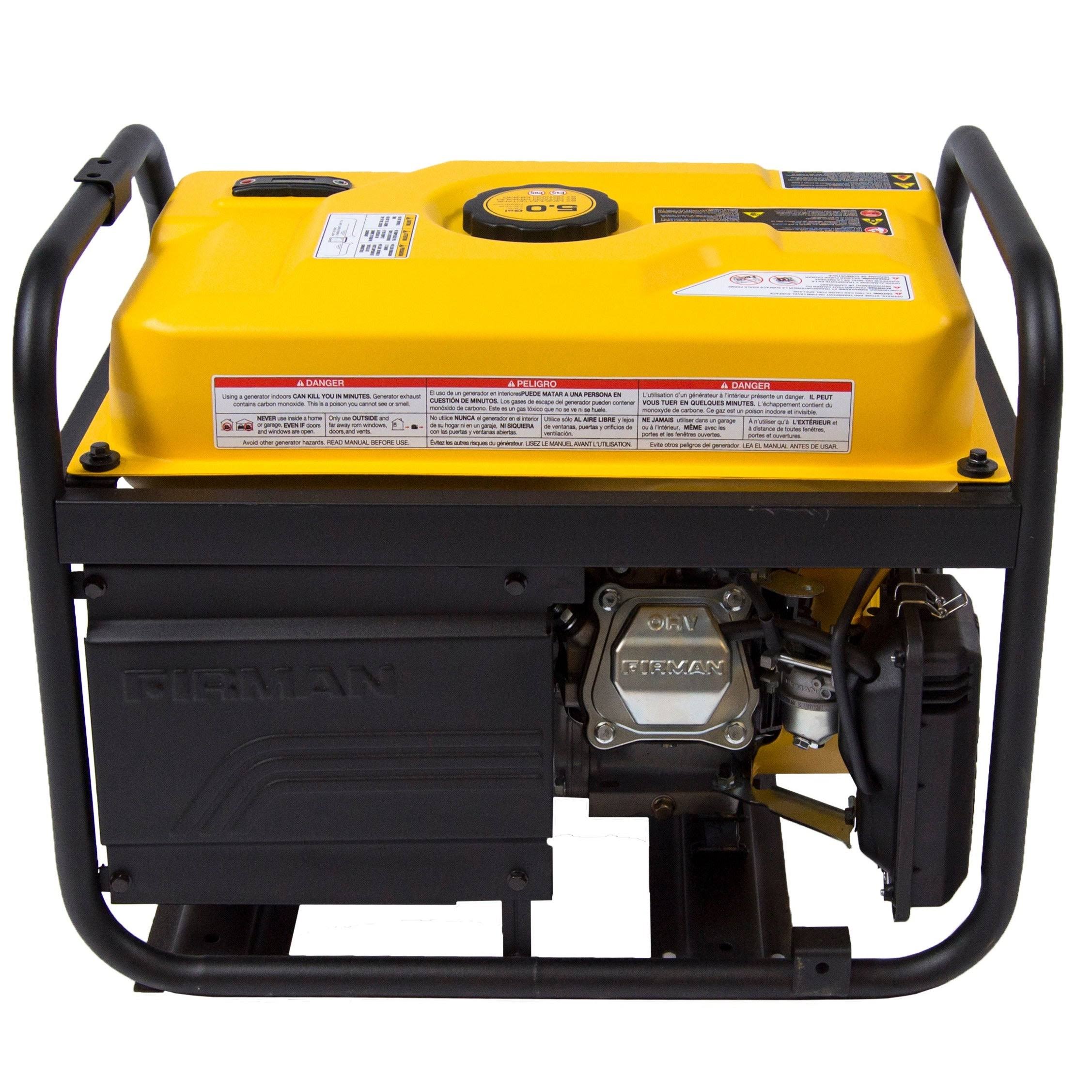 Firman P03607 Portable Generator 3650/4550 Watt GAS Powered u0026 Carb Compliant