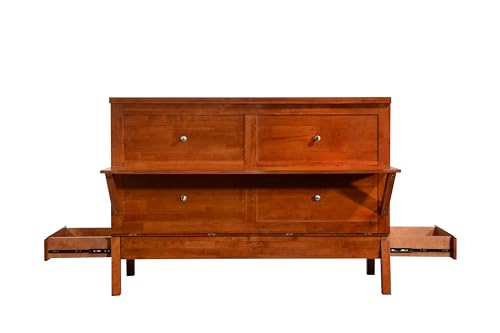 Amalfi Murphy Cabinet Chest Desk Bed with Drawers & USB Charging Station (Queen Size, Java)