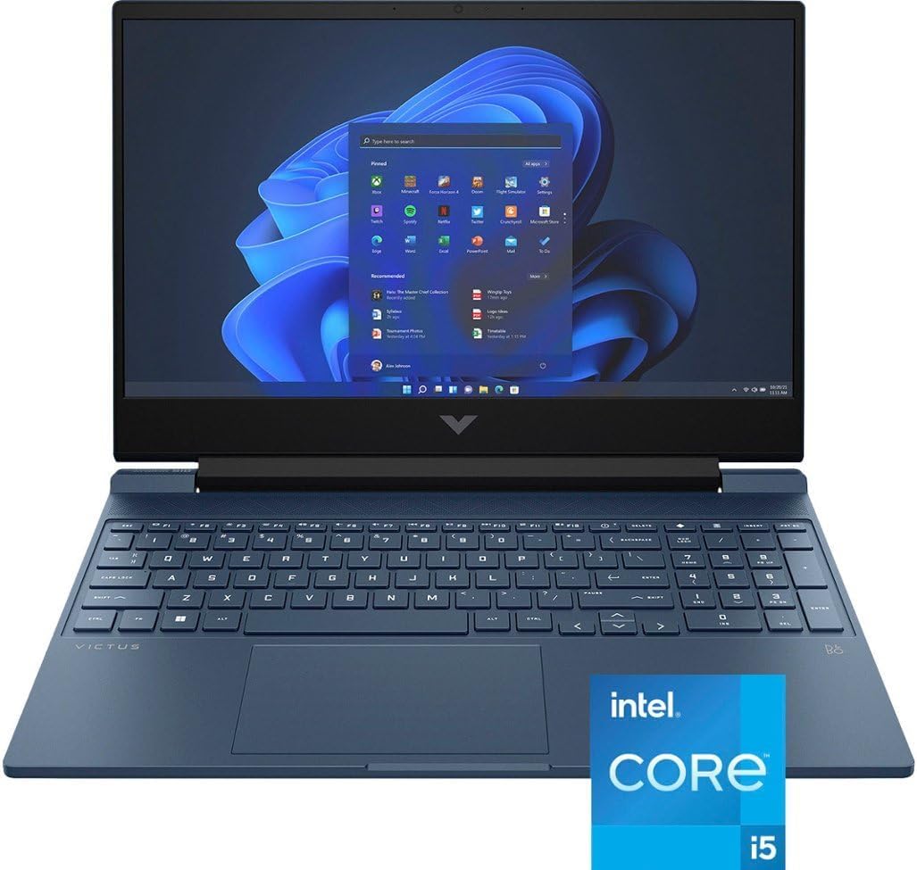 HP Victus 15.6" Full HD 144Hz Gaming Laptop, Intel 12th Gen Core i5-12450H, 32GB Memory, NVIDIA GeForce RTX 3050, 2TB SSD, Bluetooth, Wi-Fi, Backlit Keyboard, Windows 11, Performance Blue