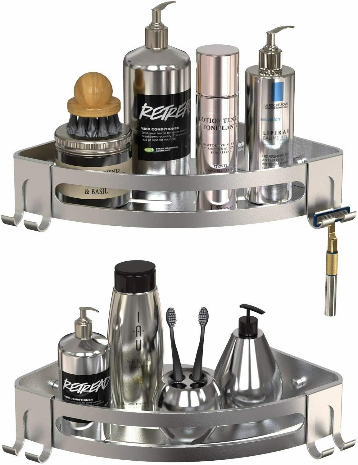 CHISECHUR Shower Caddy Shelf Bathroom Corner Bath Storage Holder Organizer Triangular Rack