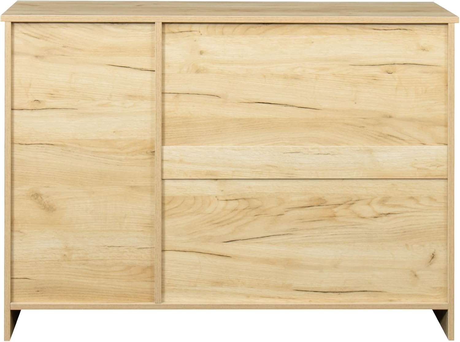 GIA Home Furniture Series Modern Wood Buffet Sideboard with 2 Doors and Drawers-Entryway Serving Storage Cabinet-Dining Room Console, 43.3 Inch, Oak Finish