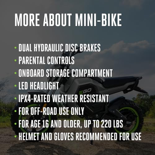 EGO Power+ Battery Powered Electric Mini Bike, Battery and Charger Not Included - MB1000