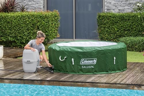 Bestway Coleman Palm Springs 4 to 6 Person EnergySense Smart AirJet Plus Inflatable Hot Tub Outdoor Spa with 140 AirJets and Insulated Cover