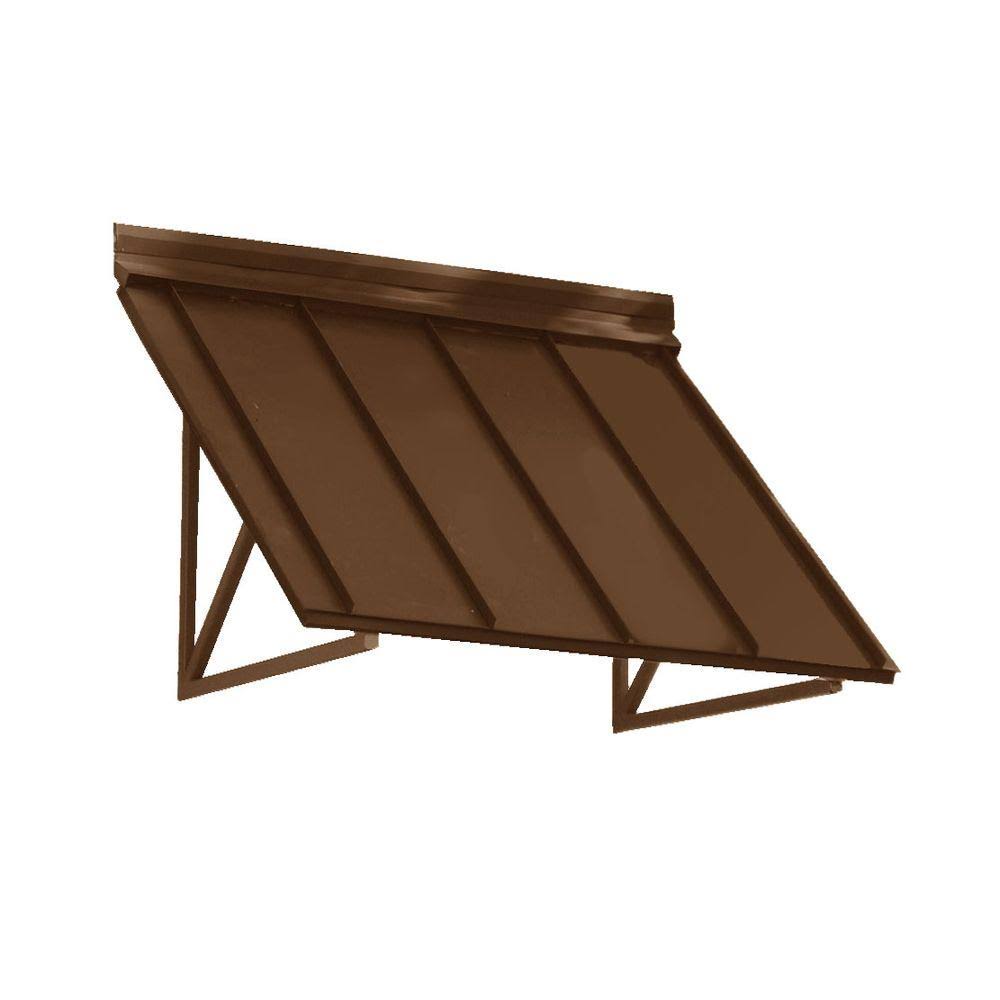 Beauty-Mark 6.6 ft. Houstonian Metal Standing Seam Awning (80 in. W x 24 in. H x 36 in. D) in Copper, Brown