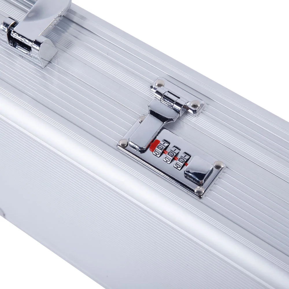 Zimtown 53" Long Aluminum Locking Gun Shotgun Hard Storage Box Carry Case With 2 Combination Lock Silver