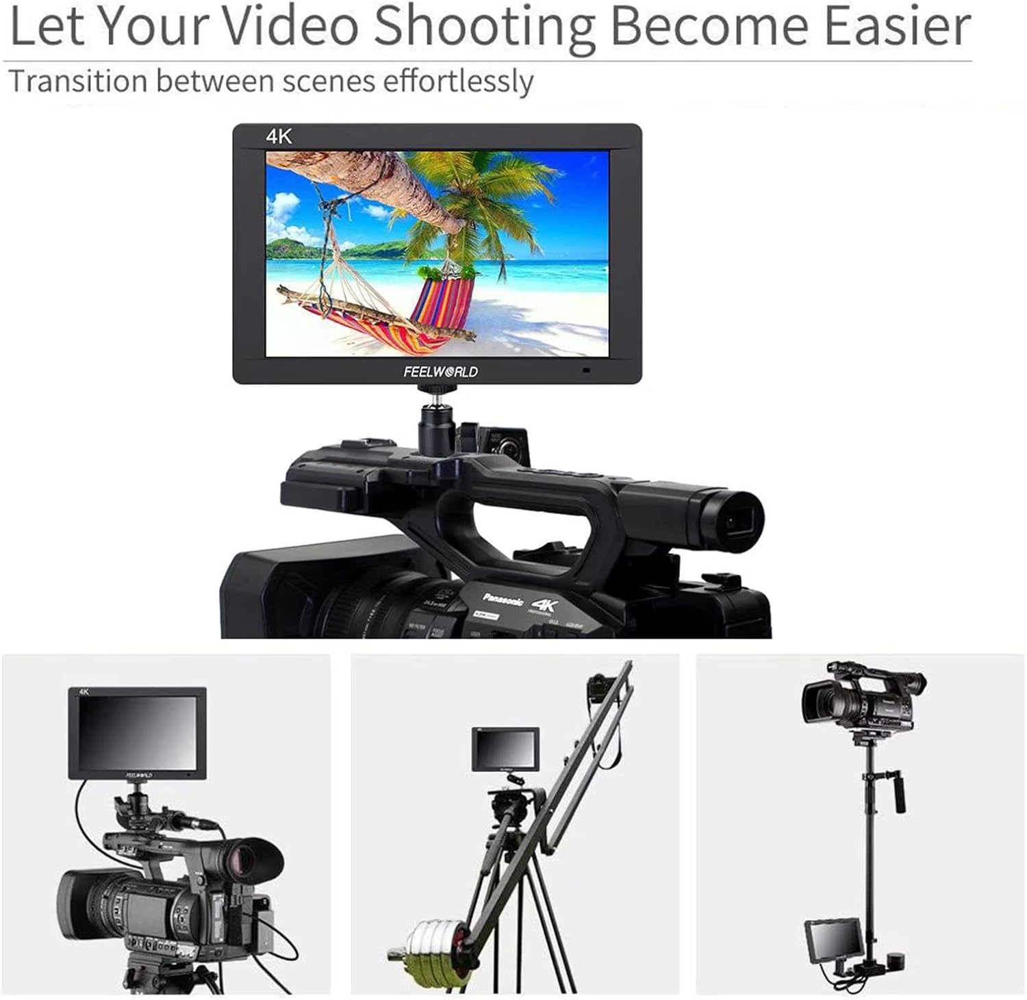 7 4K HDMI On Camera Video Field Monitor Ultra Slim IPS Full HD 1920x1200 On Camera Field Monitor with Peaking Assist ——FEELWORLD FW703