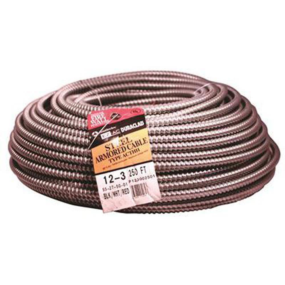 Southwire 250 ft. 12/3 Solid Steel Armored AC Cable 55275001