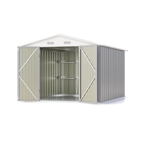 Patiowell 3 x 3 FT Outdoor Storage Shed,Small Garden Tool Storage Shed with Sloping Roof and Single Lockable Door, Outdoor Shed for Backyard Garden Patio Lawn, Grey