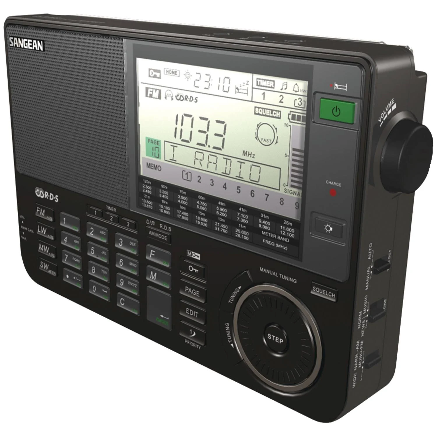 Sangean ATS-909X Portable Radio with Antenna - Black