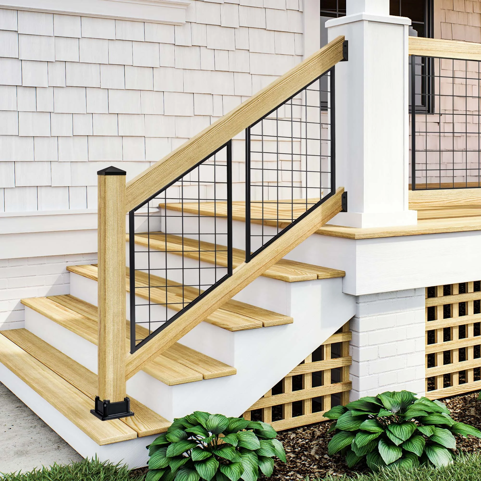 ProWood 6 Ft. Black Hog Wire Stair Railing Kit
