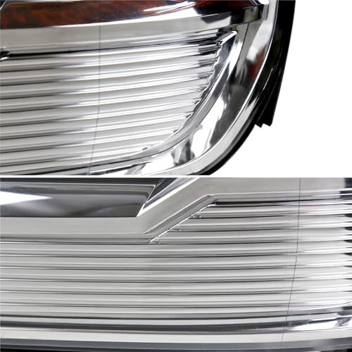 SPEC-D TUNING Black Housing Clear Lens Halo Projector Headlights w/LED Compatible with 2007-2013 Chevy Silverado 1500, 2007-2014 Chevy Silverado 2500HD/3500HD, Left + Right Pair Headlamps Assembly