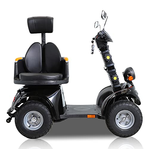 4 Wheels 3-Speed Electric Mobility,Mobility Recreational Travel Scooter with 1000w high powermobility Scooters for Adults,for Seniors and Adults (black)