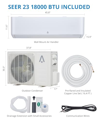 Split Air Conditioner Split AC/Heating System, 23 SEER Split-System Air Conditioner Inverter Wall Mount Ductless Split A/C