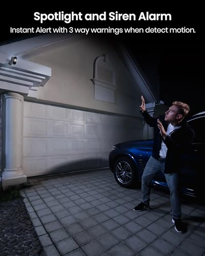 AOSU Security Cameras Wireless Outdoor, 5MP Ultra HD Wireless Security Camera System, 2 camera kit with 166° Wide Angle, 240-Day Battery Life,Spotlight Camera, 32G Local Storage, No Monthly Fee