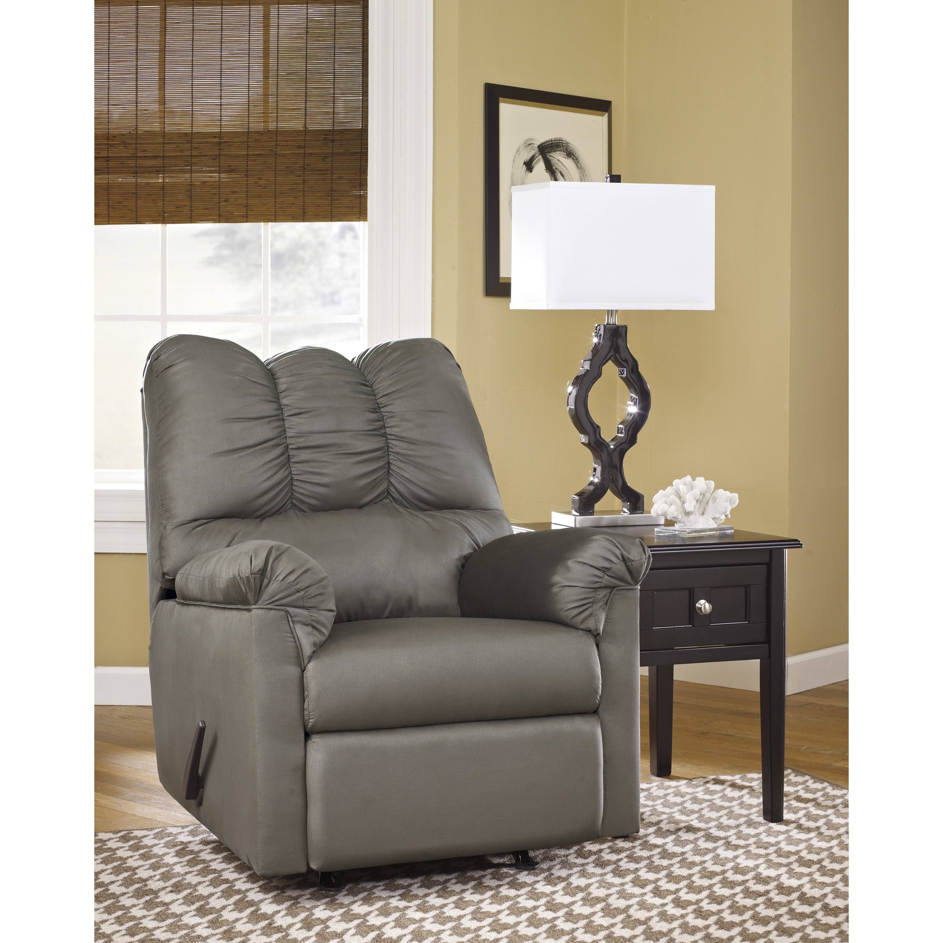 Flash Furniture Darcy Rocker Recliner in Black Microfiber