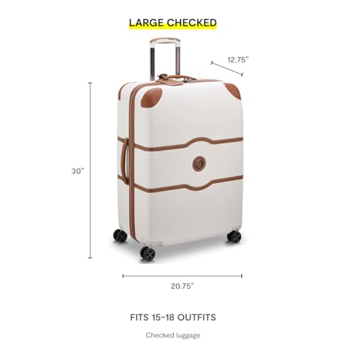 DELSEY PARIS Chatelet Air 2.0 Hardside Luggage with Spinner Wheels, Angora, Checked-Large 28 Inch