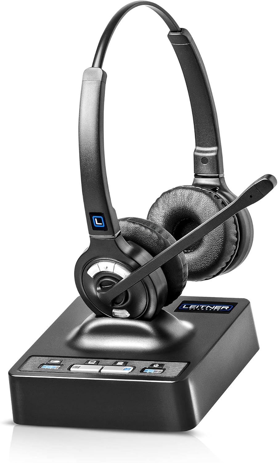 Leitner LH270 &ndash; Wireless Office Headset with Microphone for Telephone and Computer &ndash; Works with Avaya, Yealink, Polycom, Cisco, VoIP and 99% of Desk Phones and PC&rsquo;s (USB and Phone Jack)