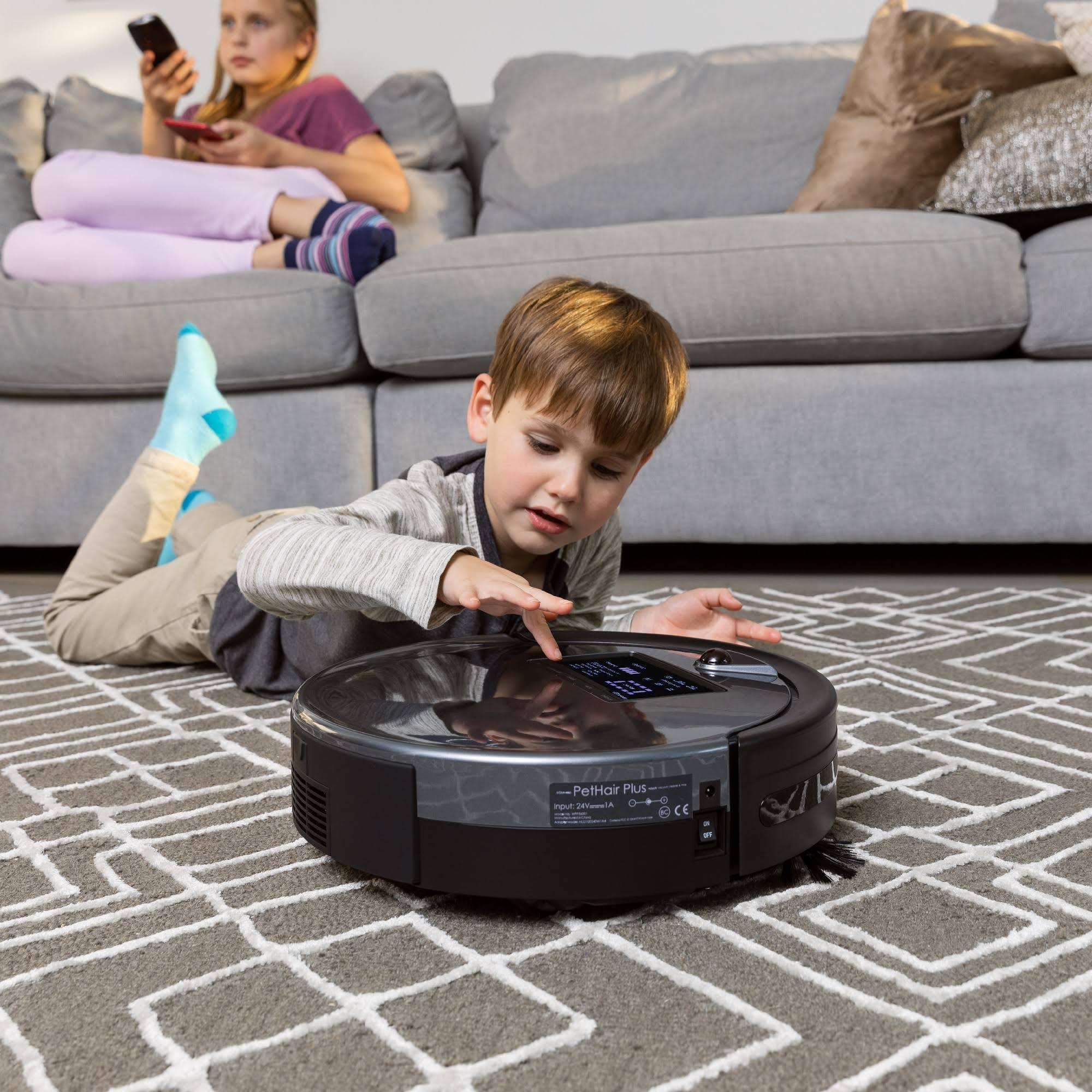 bObsweep Bob PetHair Plus Wet/Dry Robotic Vacuum - Charcoal