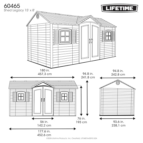 Lifetime Outdoor Storage Shed, 15 x 8 Foot