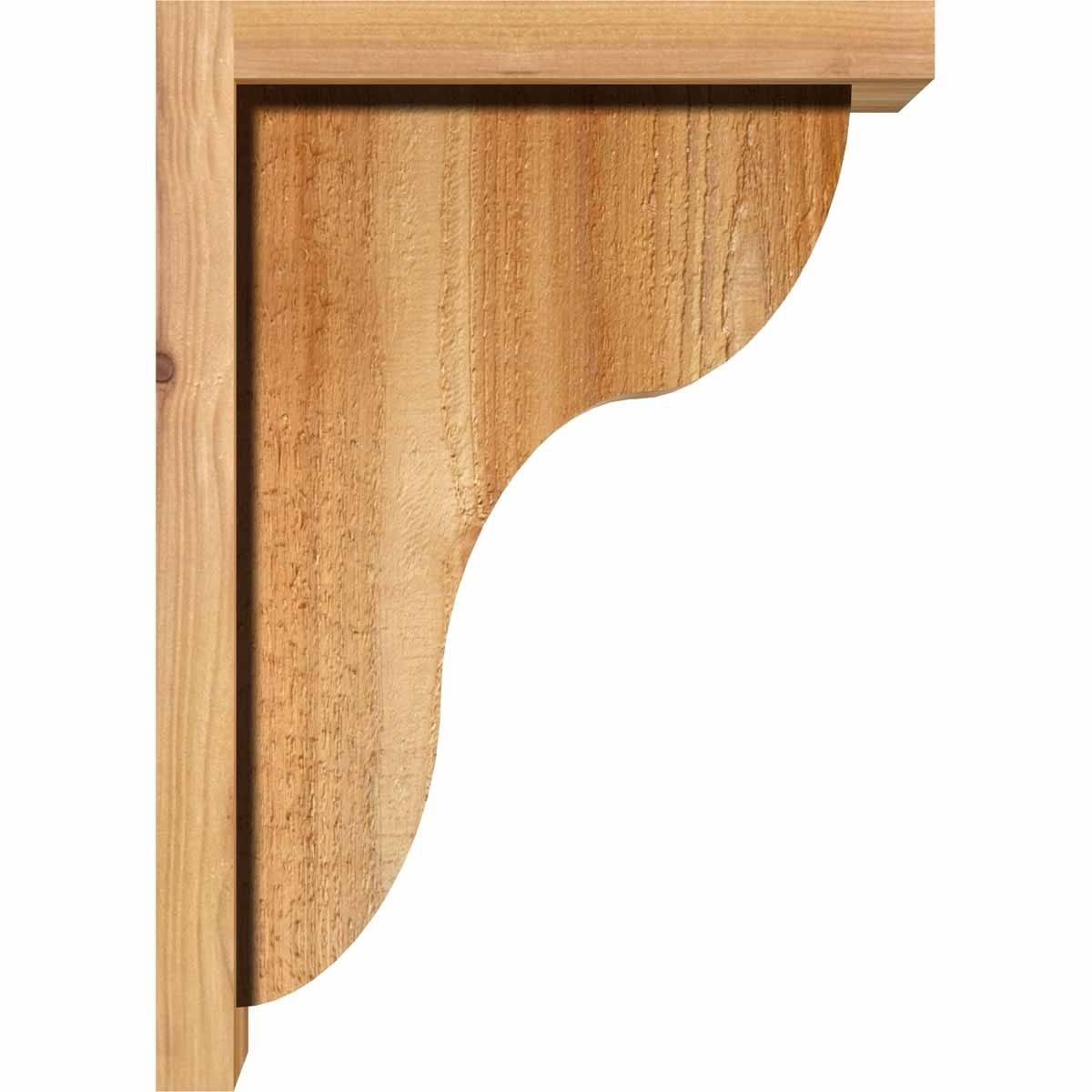 Ekena Millwork COR08X10X26CAR01RWR 8x22W x 10x22D x 26x22H Carmel Rough Sawn Corbel w/Backplate, Western Red Cedar