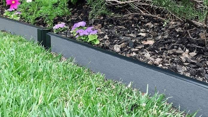 Frame It All Weathered Wood Composite Landscape Edging Kit - 16& x 1 inch Straight, Gray