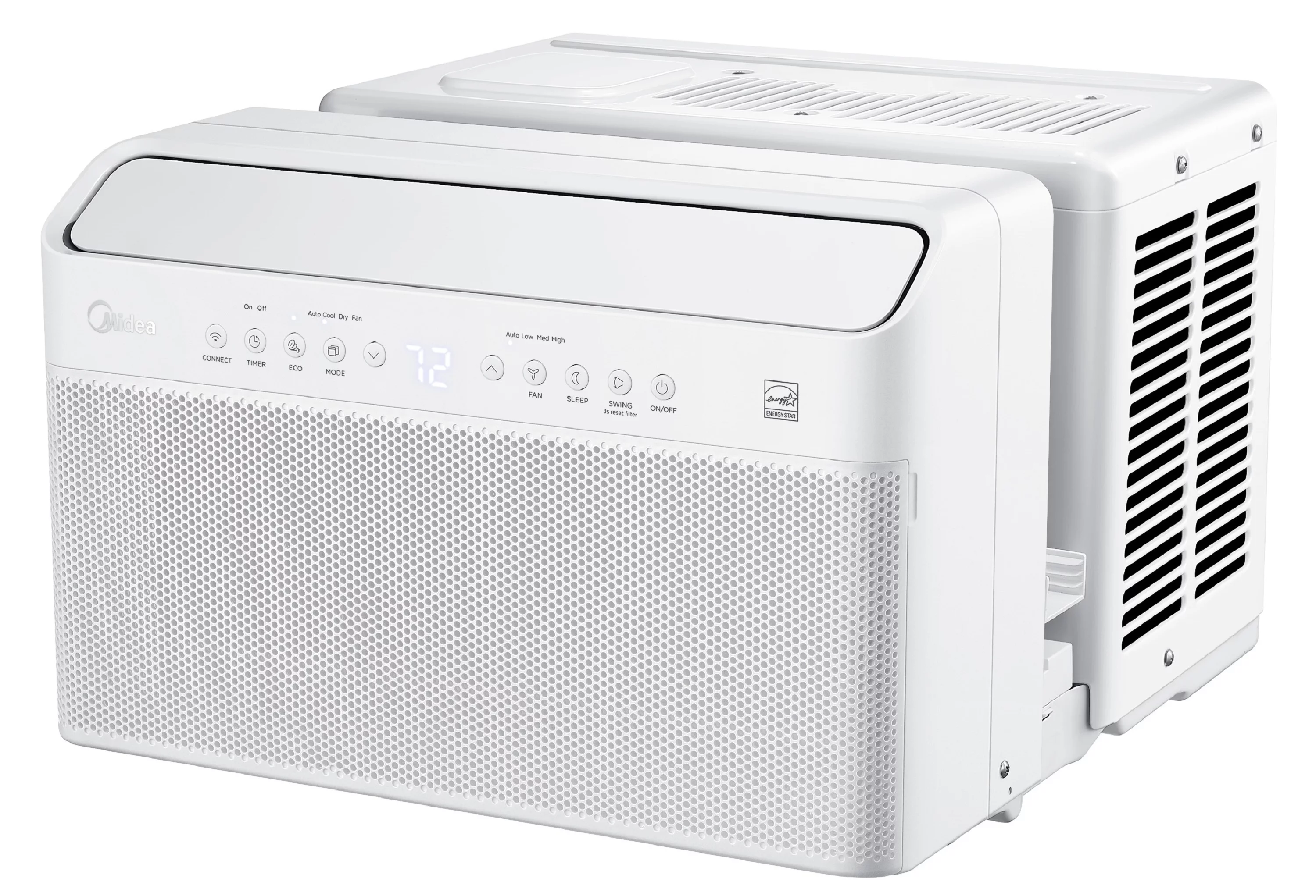 Midea 8,000 BTU Smart Inverter U-Shaped Window Air Conditioner, 35% Energy Savings, Extreme Quiet, Cools up to 350 Sq. ft., MAW08V1QWT