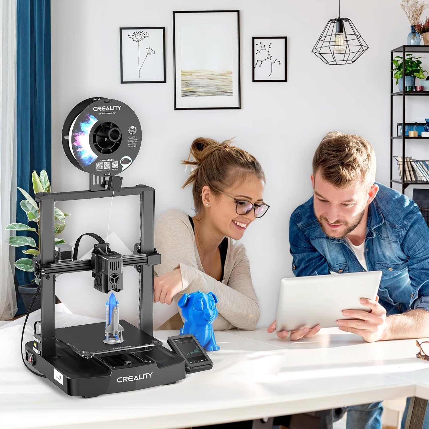 Official Creality Ender 3 V3 KE 3D Printer 500mm/s High Speed Printing Smart Remote Control Auto Calibration 300℃ Printing Temp Ultra-Smooth Motion Linear Rail 220x220x240mm