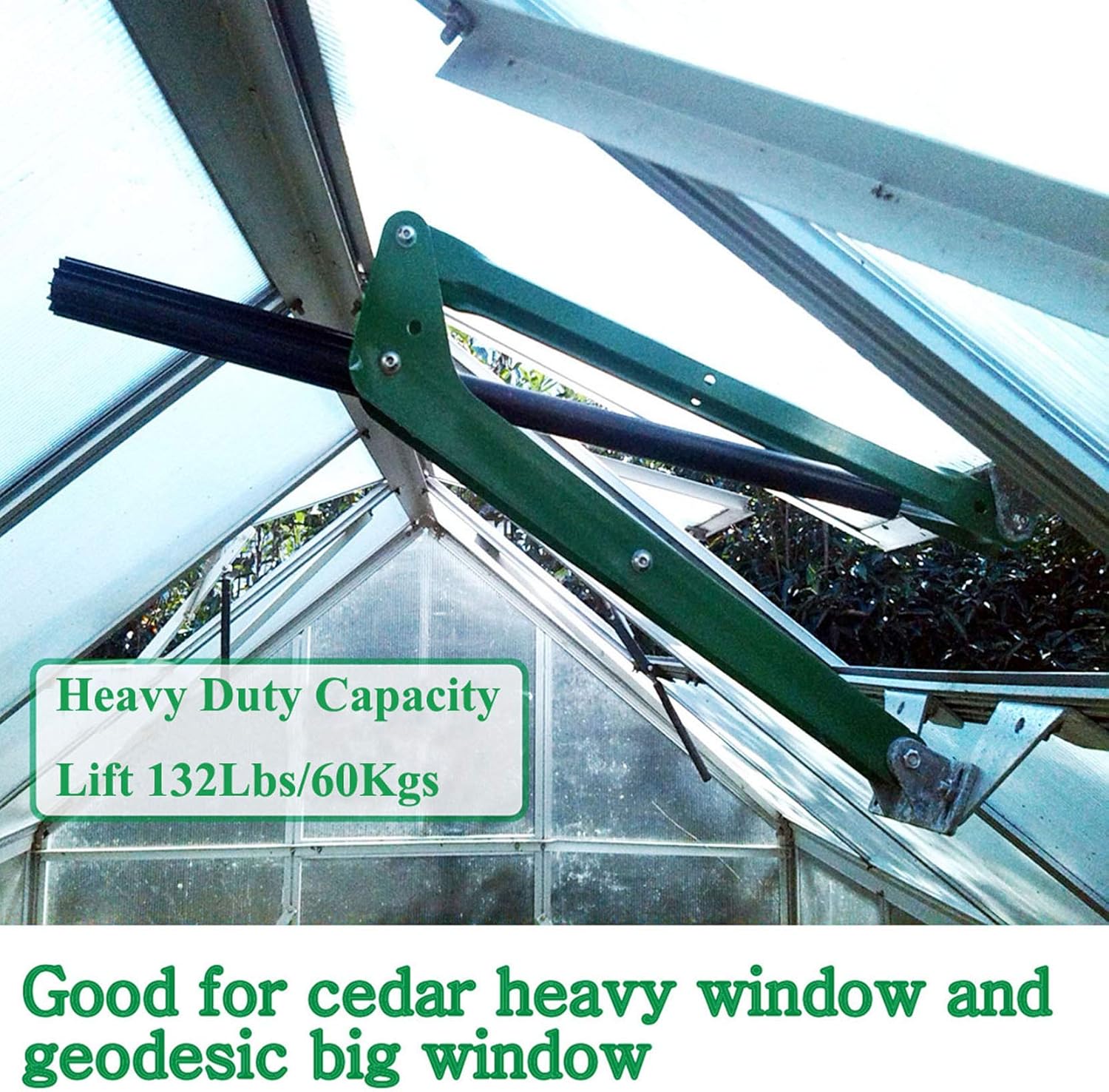 BIBISTORE 132 Lbs Capacity Heavy Duty Automatic Vent Opener Solar Power Auto Greenhouse Window Opener Hot-House Roof Ventilation Kit Garden Tools Perfect for Heavy Windows