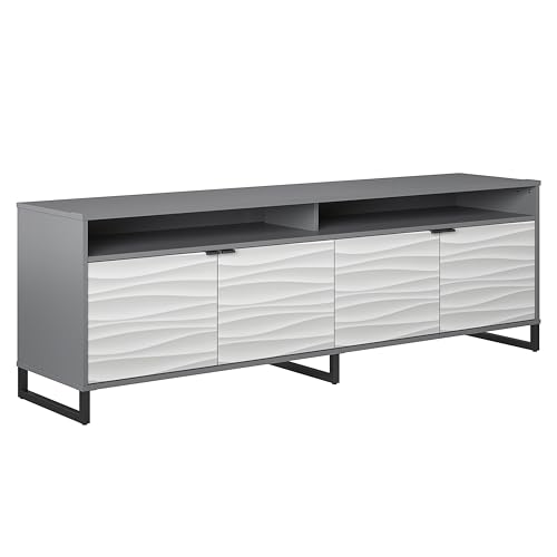 Ameriwood Home Monterey 1 Door / 3 Drawer Accent Cabinet, Faux Wave/Graphite