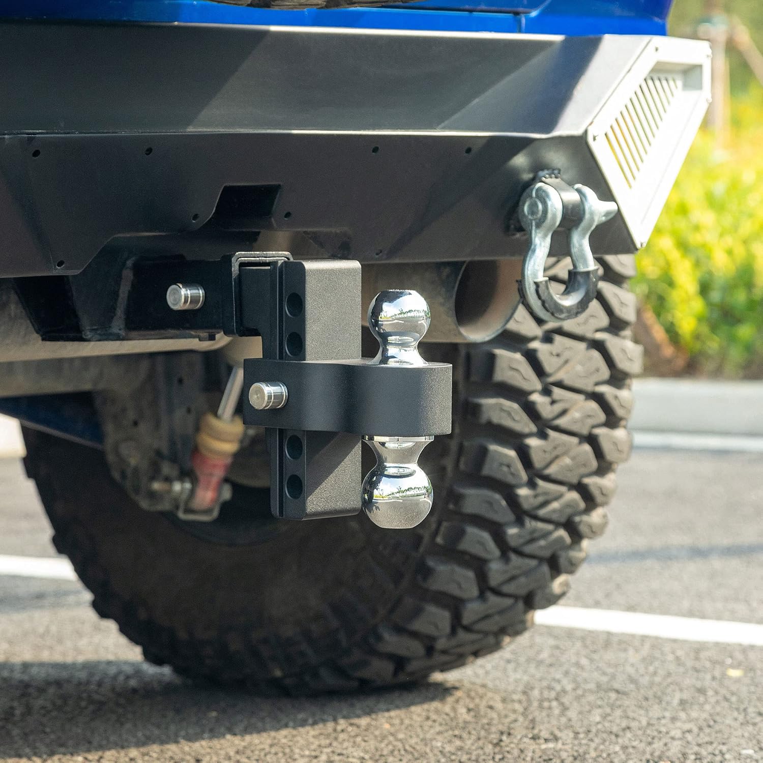 YITAMOTOR Adjustable Trailer Hitch Ball Mount, Fits 2-Inch Receiver, 10-Inch Drop Hitch w/Forged Aluminum Shank, 2-Inch and 2-5/16-Inch Combo Stainless Steel Tow Balls with Double Pin Key Locks, Black