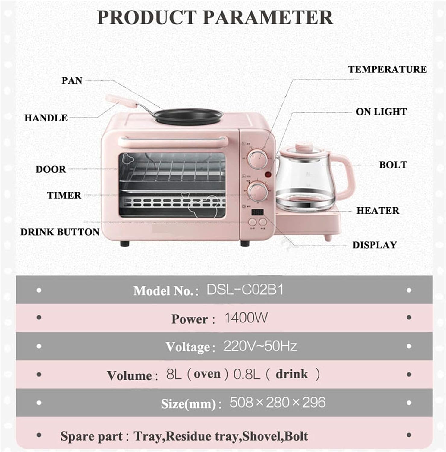 Oven Enamel Interior Built in Electric Single Oven - Stainless Steel Premium Convection Halogen Oven Cooker Mini Oven and Grill Ideal for Roasting,Baking