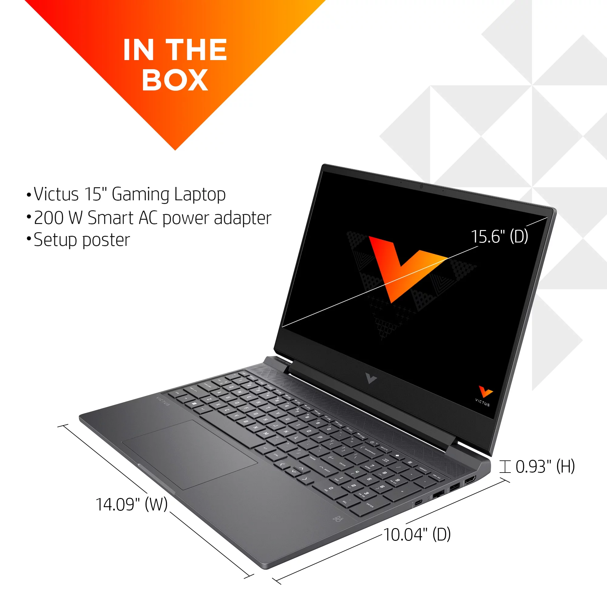 Victus 15.6" 144Hz Gaming Laptop, Intel Core i5-12500H, 16GB RAM, 512GB SSD, 15-fa1072wm